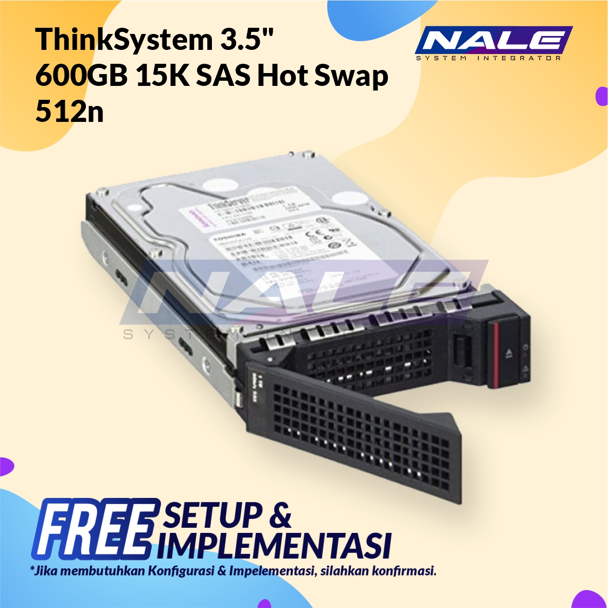 SLOTNE - ThinkSystem 3.5' 600GB 15K SAS 12Gb Hot Swap 512n 7XB7A00039 - 01 ThinkSystem 3.5  600GB 15K SAS 12Gb Hot Swap 512n HDD (7XB7A00039) - Gambar 1